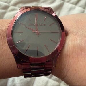 Michael Kors Plum Slim Runway Watch MK3551 with New Battery